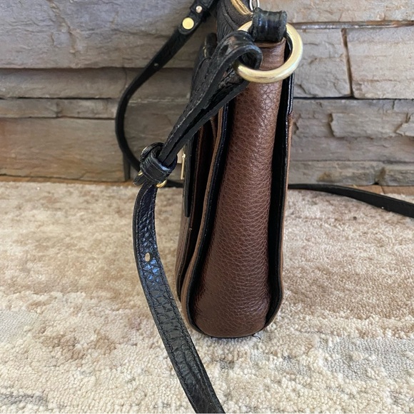 Brahmin Manhattan Croc Embossed Leather Crossbody Purse Handbag Small Brown - Picture 3 of 16